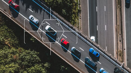 vehicles on a bridge/flyover